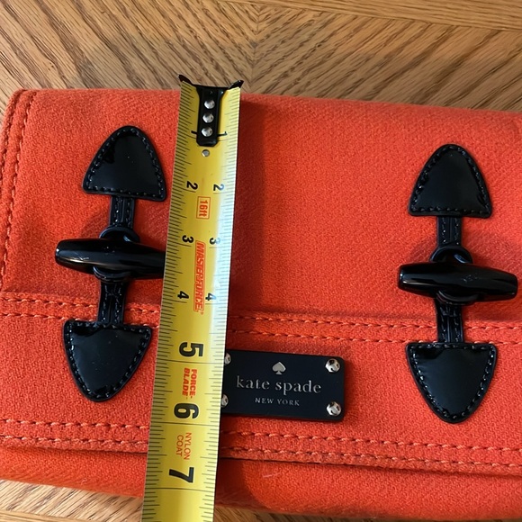 Kate Spade Vibrage Wool Orange & Black Halloween Crossbody Clutch - Picture 7 of 9